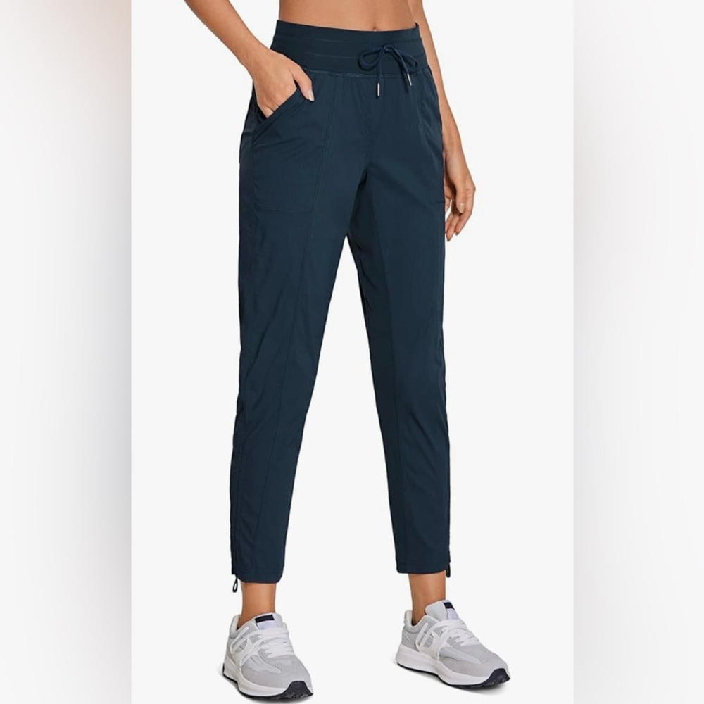 CRZ YOGA Womens Casual 7/8 Pants 25"/27" - Lightweight. Navy
